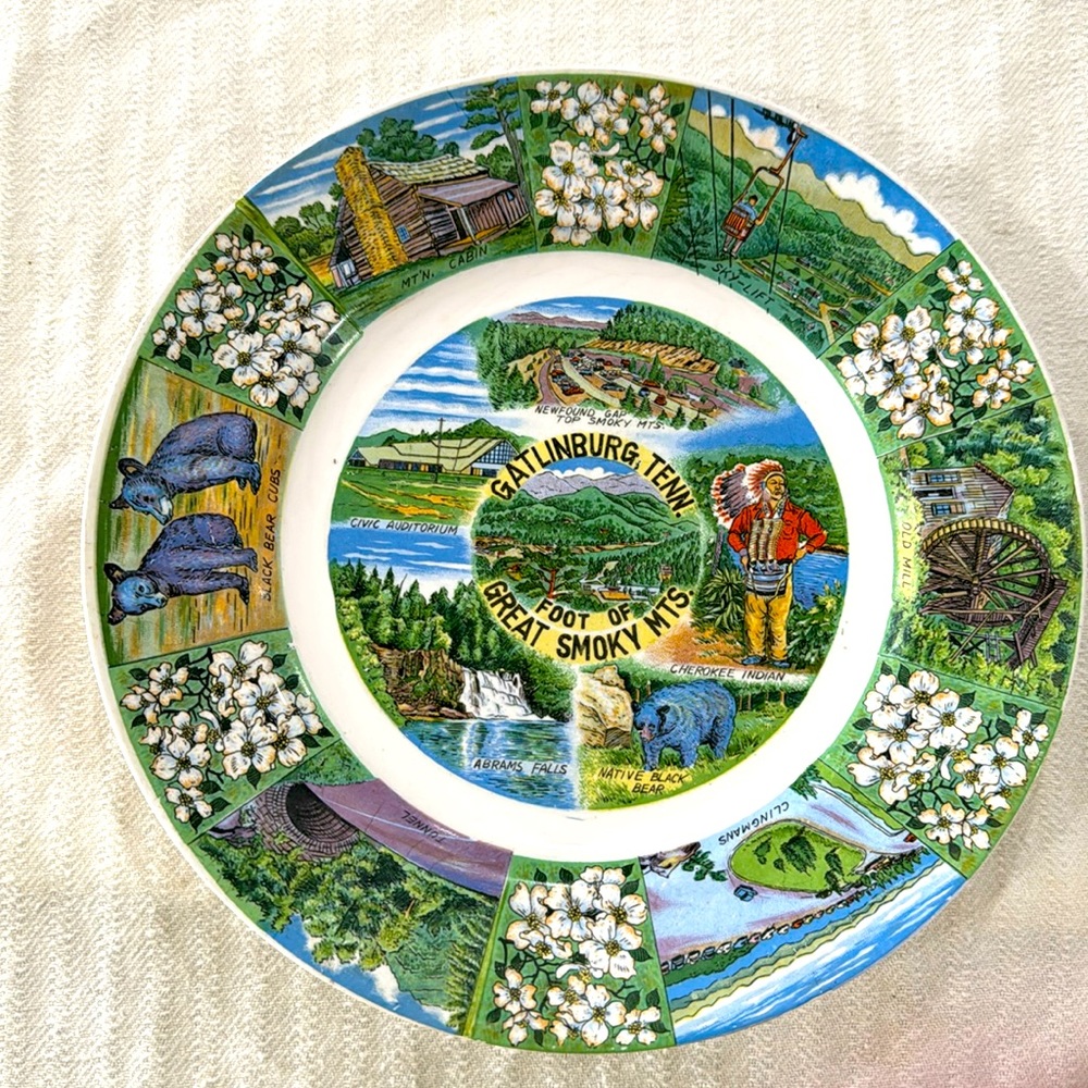 Vintage State Collector Plate Gatlinburg, Tennessee